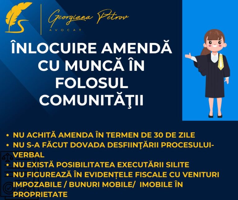 Înlocuire amendă cu muncă în folosul comunităţii – Judecătoria Hârșova
