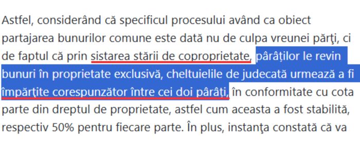 cine plateste partajul exemplu judecătoria sector 1 bucuresti