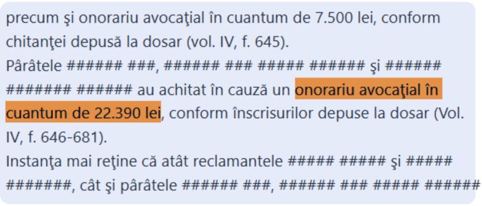 onorariu avocat succesiune 22390 lei cel mai mare onorariu