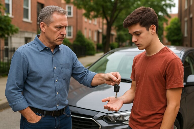 Încredințarea vehiculului unei persoane fără permis – răspunderea părintelui