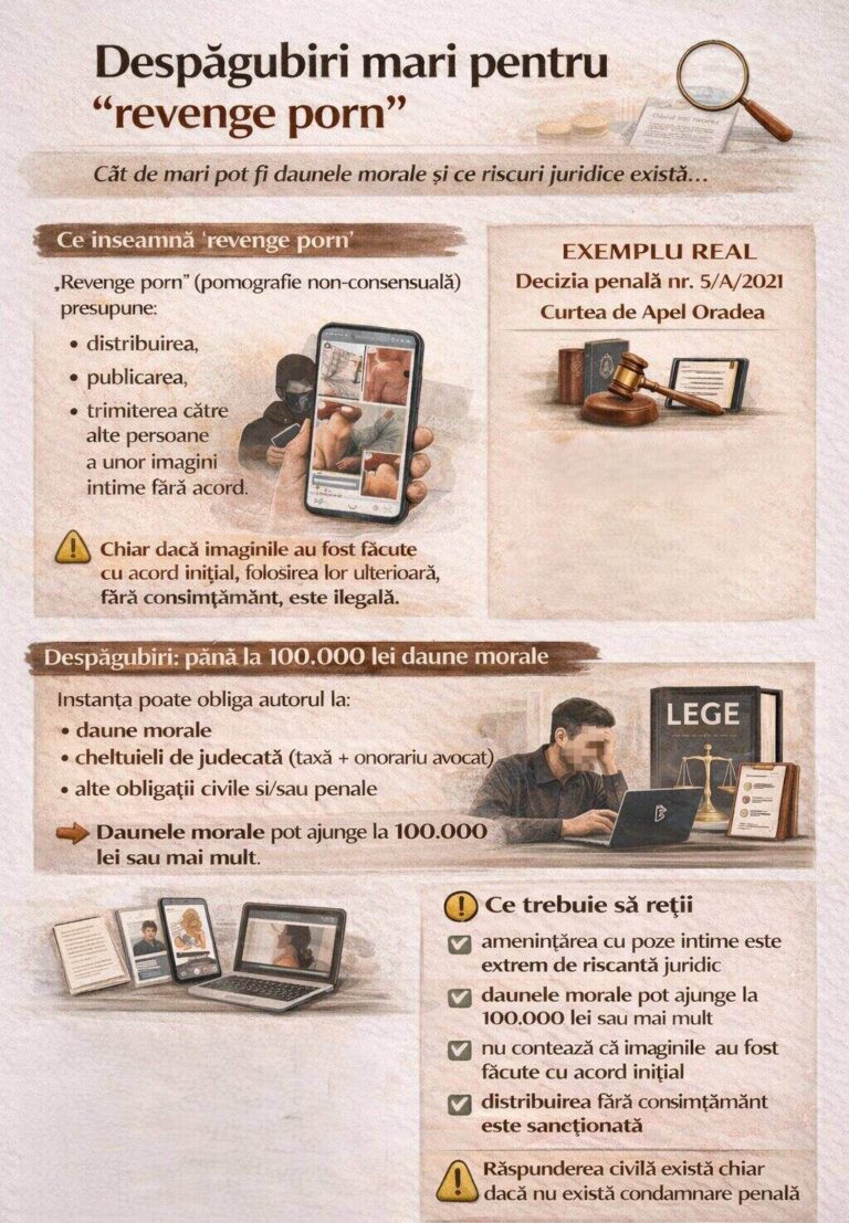 Poți fi obligat să plătești 100.000 lei daune morale pentru „revenge porn”