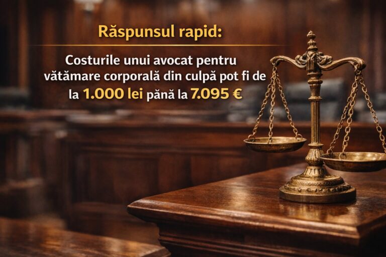 Cât costă un avocat pentru vătămare corporală din culpă în 2026? exemple reale