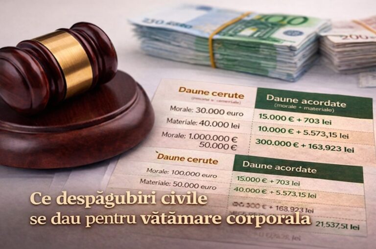 Ce despăgubiri civile se dau pentru vătămare corporală din culpă