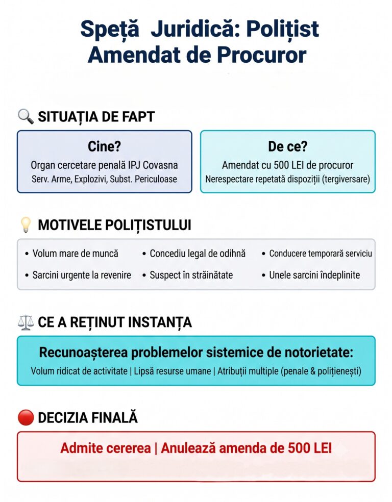 Polițist amendat de către procuror. Volum prea mare de muncă sau rea voință?