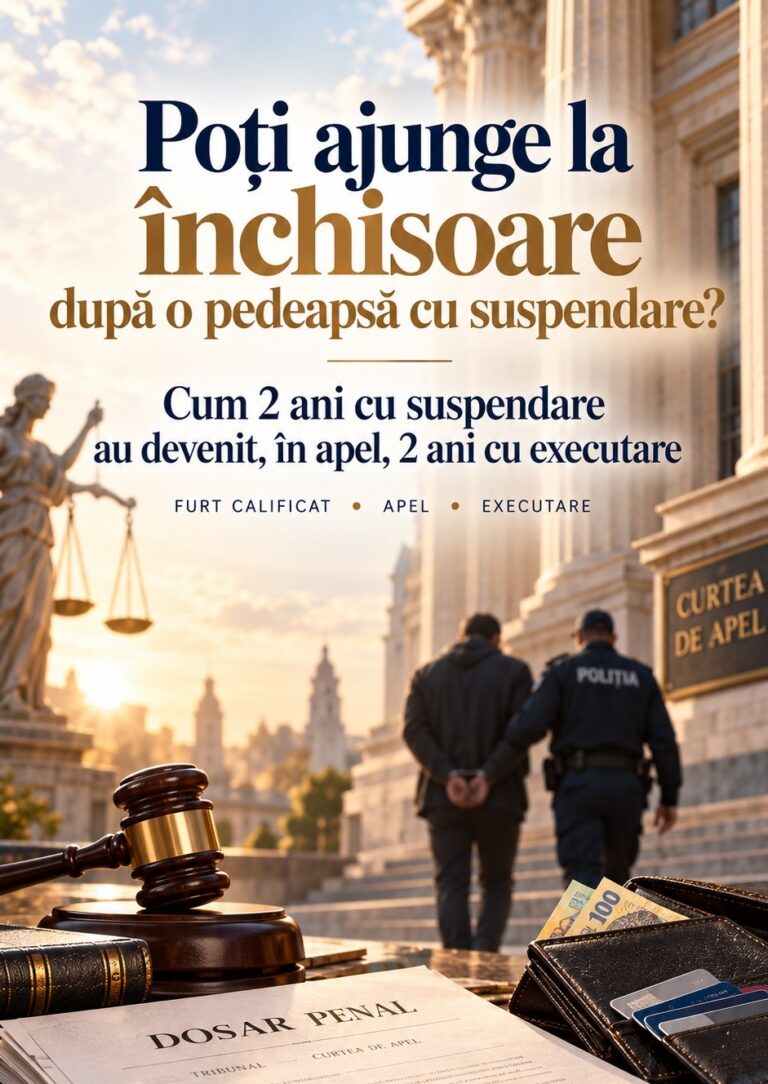 Poți ajunge la închisoare dacă ai primit pedeapsă cu suspendare la prima instanță?